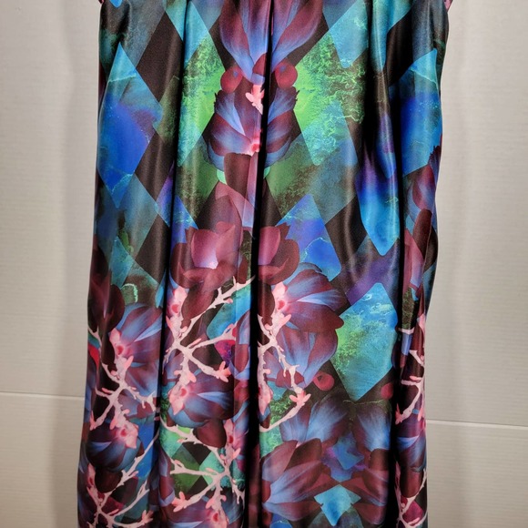 MacKenzie Mode Dress 10 Intrigue Spring Fling Floral Bandage Pocket Black Modern - Picture 9 of 9